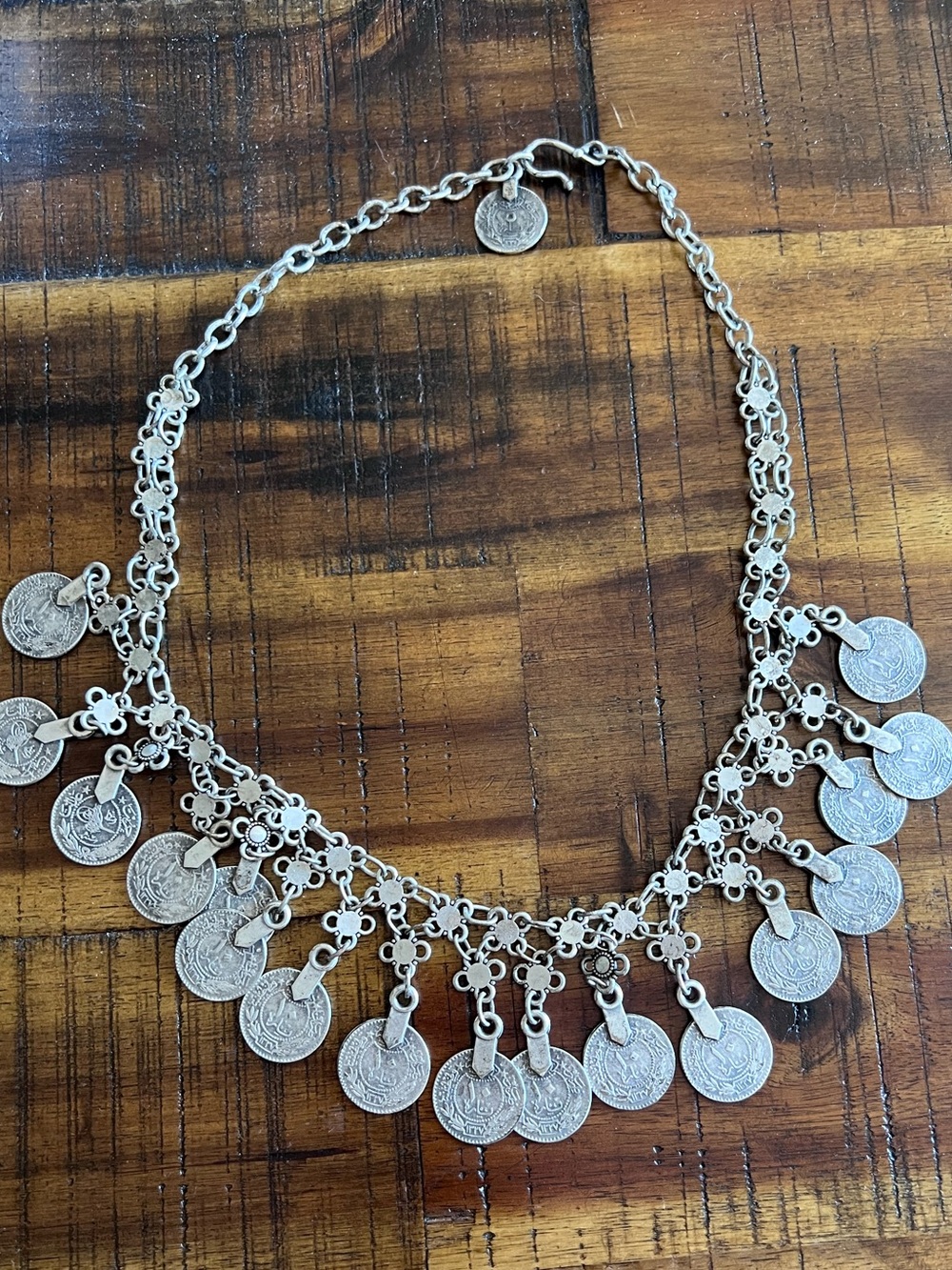 Silver-Tone Coin Charm Necklace - Women Jewelry